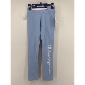 Champion Girls Leggings 2 Pack Size S 7-8 Blue Cream Logo NWT